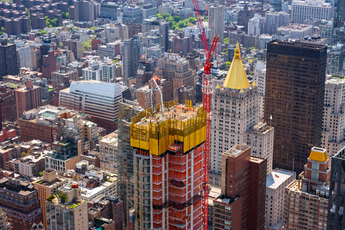 High rise residential construction in Manhattan illustrating New York City housing development and SEQRA reform.